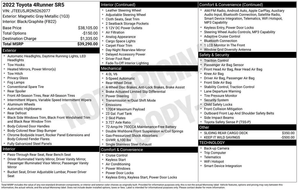 2022 Toyota 4Runner SR5 photo 6