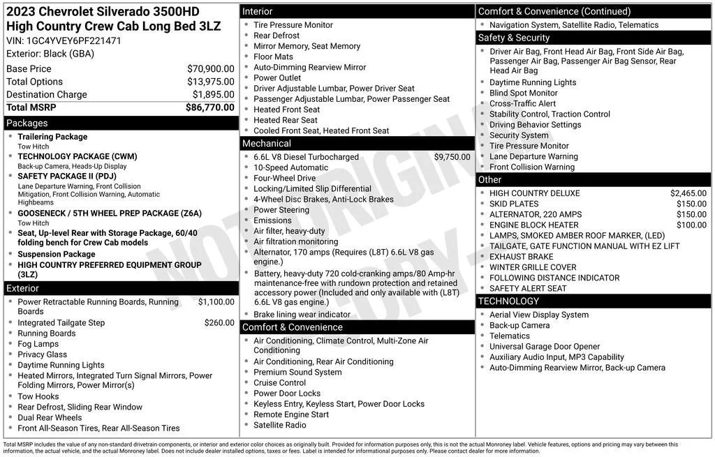 2023 Chevrolet Silverado 3500 HD High Country DRW photo 3