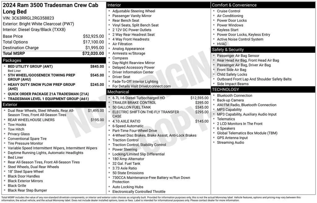 2024 RAM 3500 Tradesman Crew Cab 4x4 8' Box photo 6