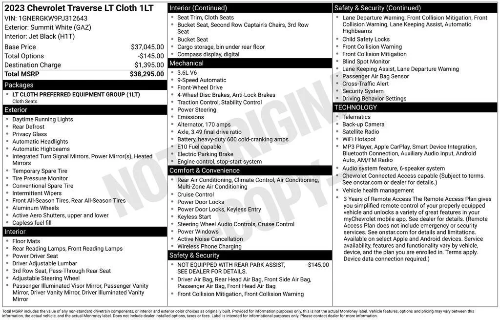 2023 Chevrolet Traverse LT Cloth photo 6