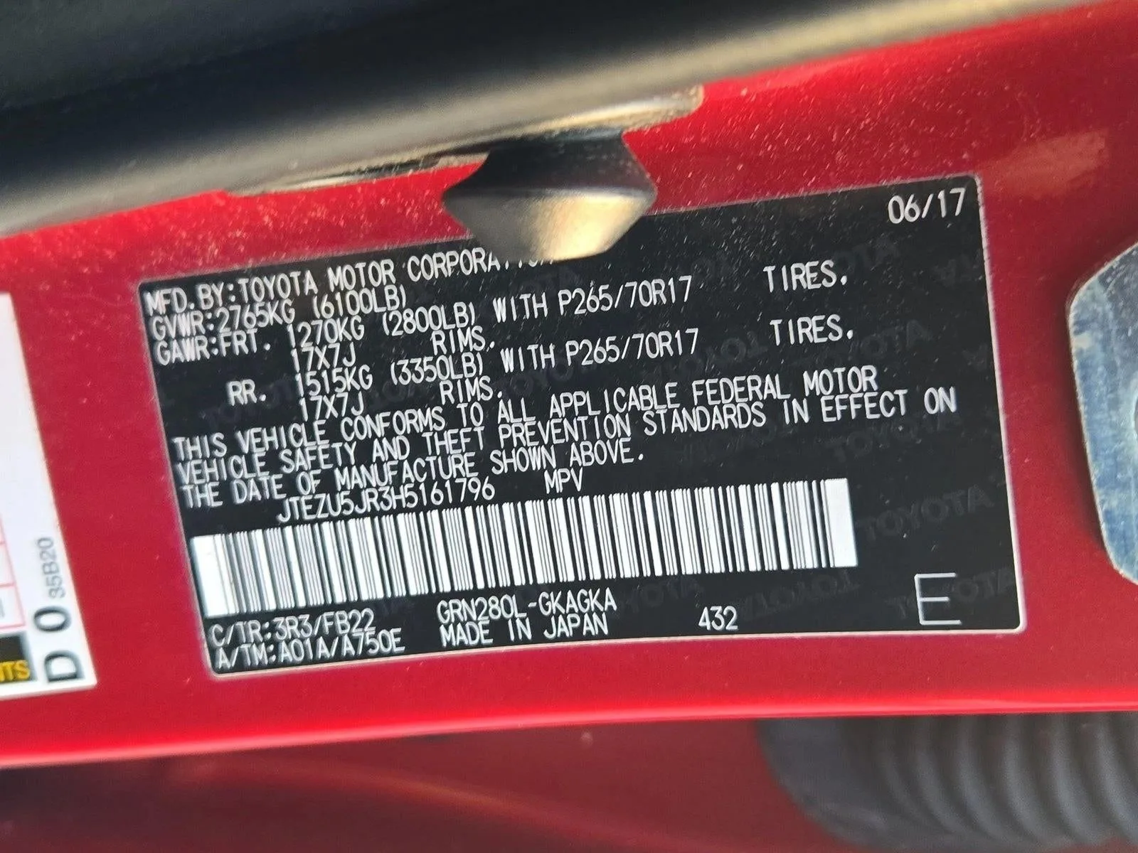 2017 Toyota 4Runner SR5 2WD (Natl) photo 10