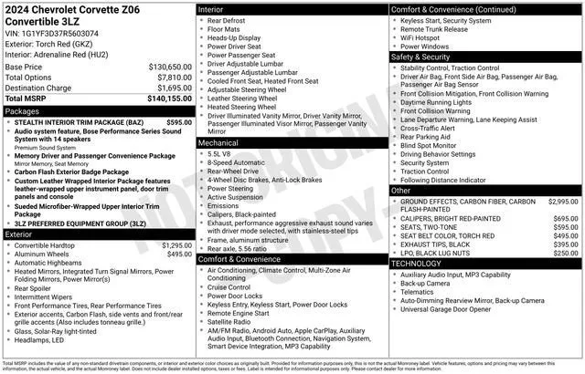 2024 Chevrolet Corvette Z06 3LZ photo 7