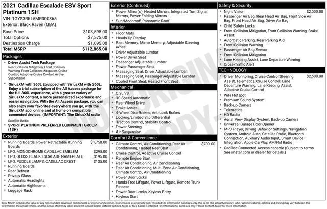 2021 Cadillac Escalade ESV Sport Platinum photo 7