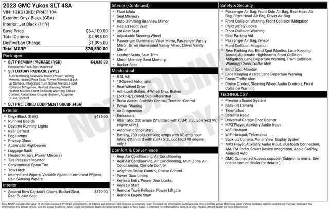 2023 GMC Yukon SLT photo 7