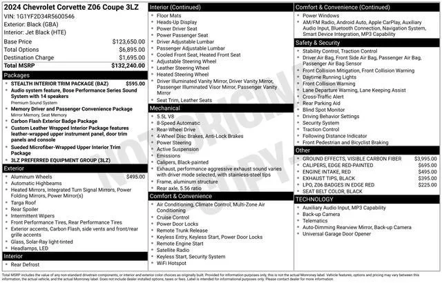 2024 Chevrolet Corvette Z06 3LZ photo 7