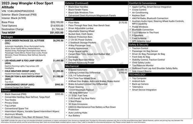 2023 Jeep Wrangler 4-Door Sport Altitude 4x4 photo 7