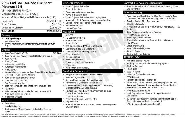 2025 Cadillac Escalade ESV Sport Platinum photo 7
