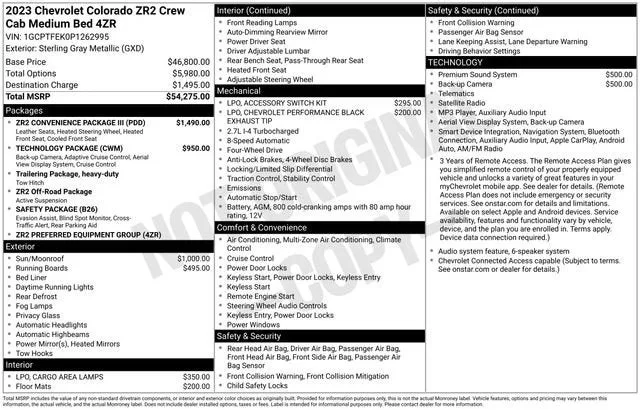 2023 Chevrolet Colorado 4WD ZR2 photo 7