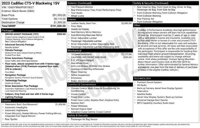 2023 Cadillac CT5-V Blackwing photo 7