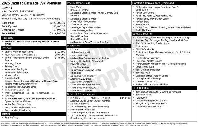 2025 Cadillac Escalade ESV Premium Luxury photo 7