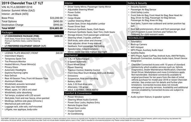 2019 Chevrolet Trax LT photo 2