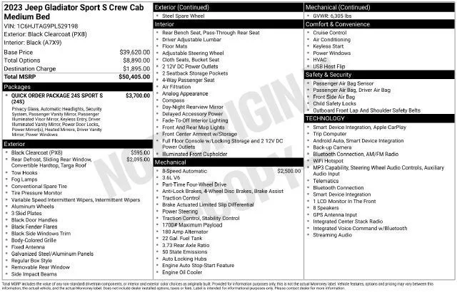 2023 Jeep Gladiator Sport S 4x4 photo 7