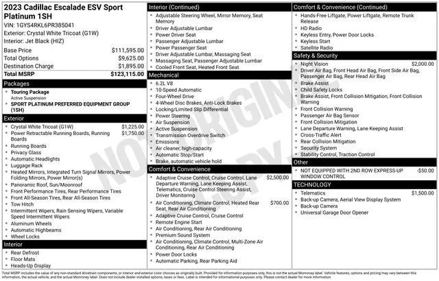 2023 Cadillac Escalade ESV Sport Platinum photo 7