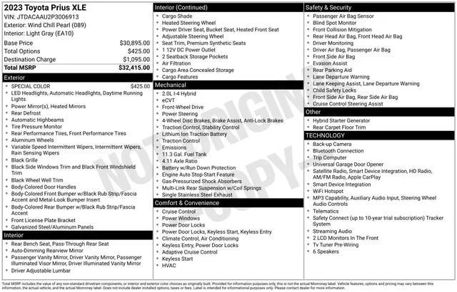 2023 Toyota Prius XLE photo 7