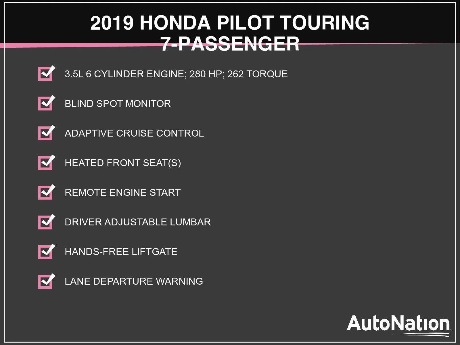 2019 Honda Pilot Touring 7-Passenger 2WD photo 3
