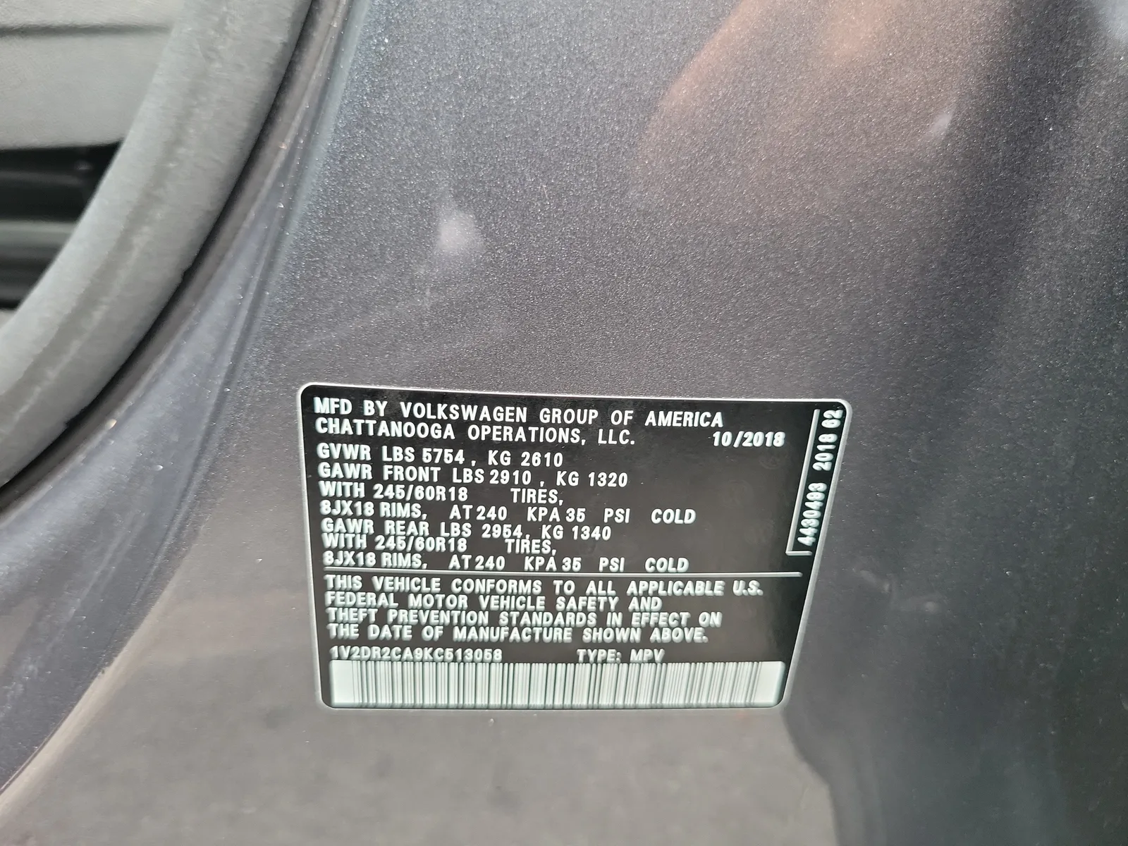 2019 Volkswagen Atlas 3.6L V6 SE photo 30