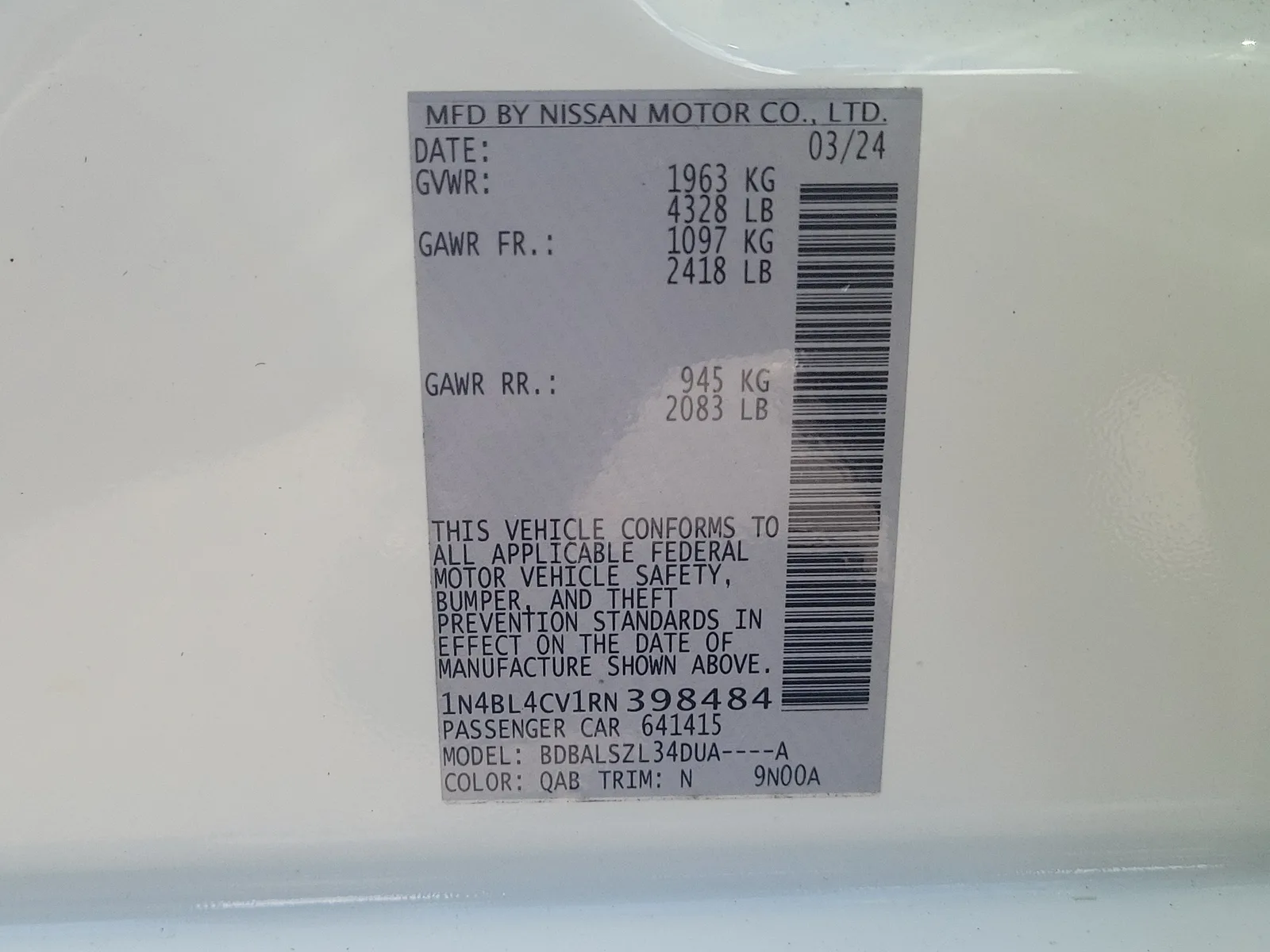 2024 Nissan Altima 2.5 SR photo 34