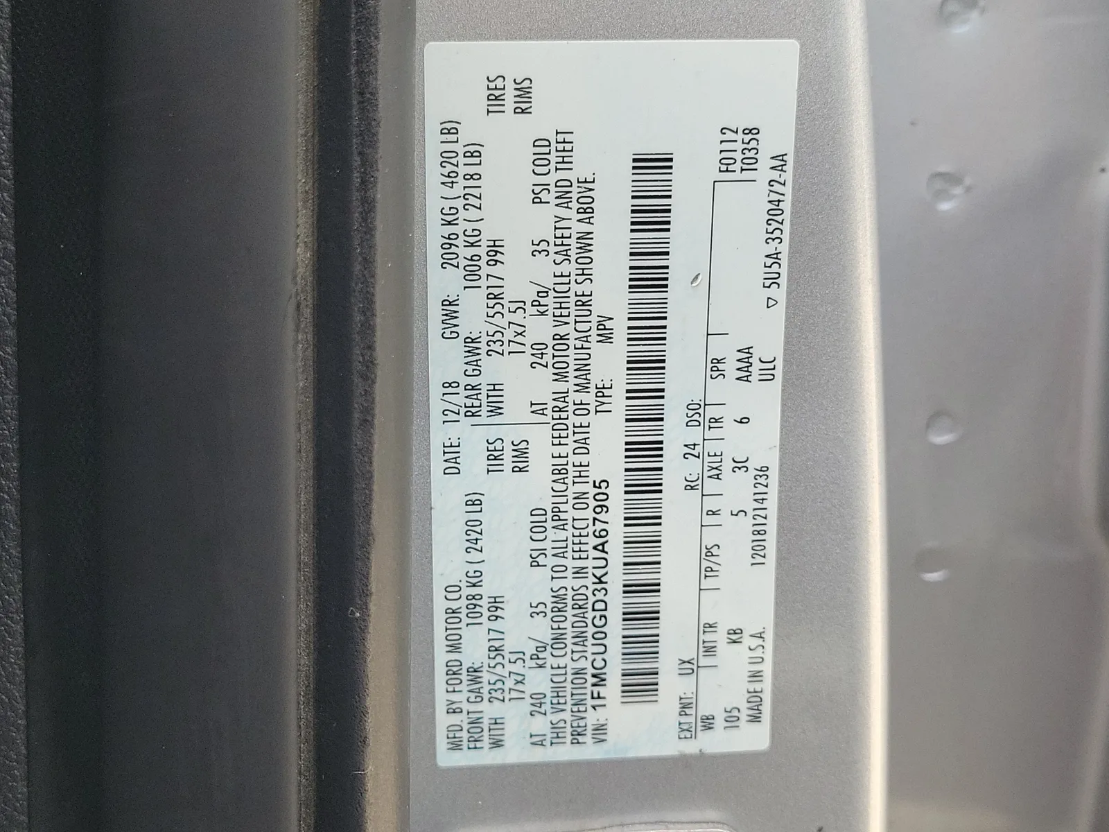 2019 Ford Escape SE photo 34