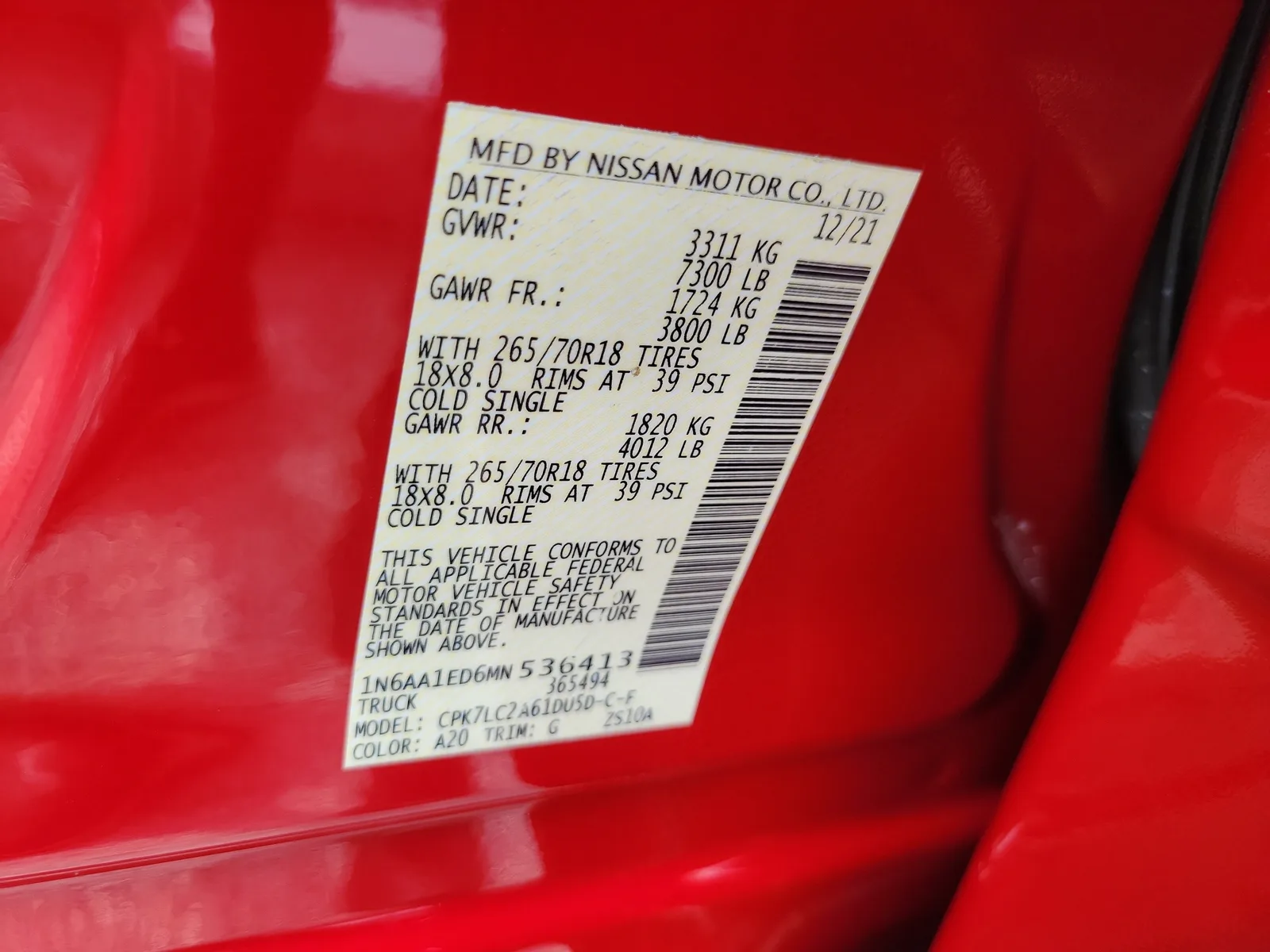 2021 Nissan Titan SV photo 29