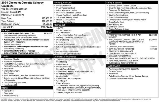 2024 Chevrolet Corvette Stingray 2LT photo 7